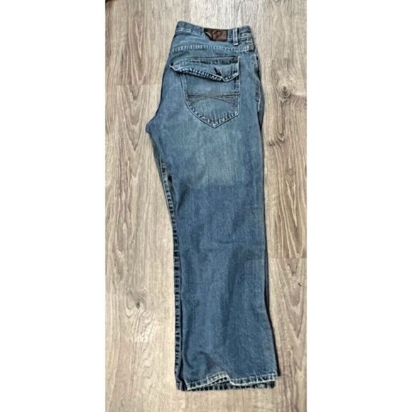 Express X2 Denim Low Rise Boot Cut Blue Jeans M11 Slim‎ Sz W36 L30 - Picture 5 of 8